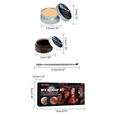 SFX Makeup Kit, Makeup Props Scar Makeup Scary Atmosphere Party Makeup Set